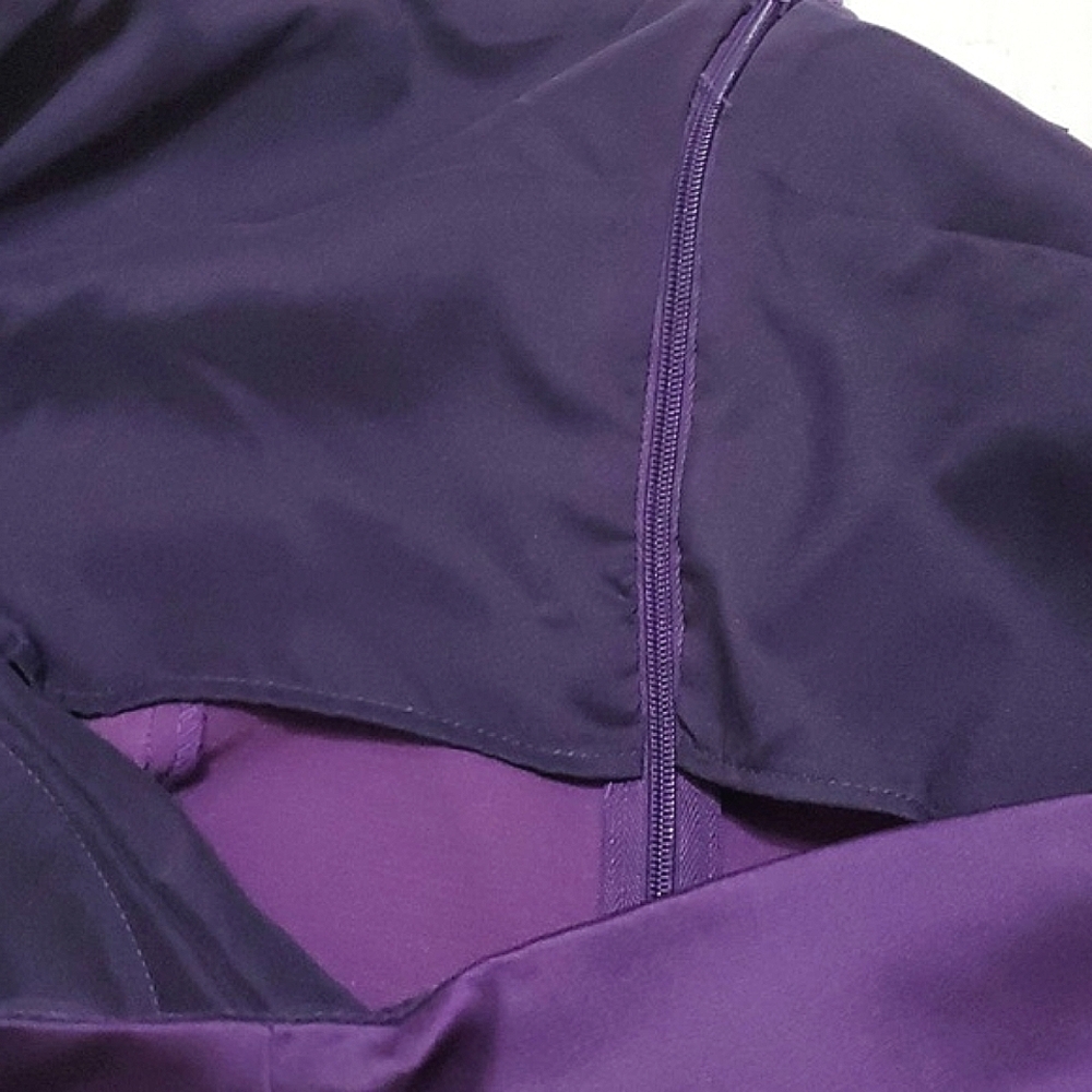 Democracy Purple & Black Pleated Waist Sheath Mini Dress 14 Party Wedding - Picture 9 of 11